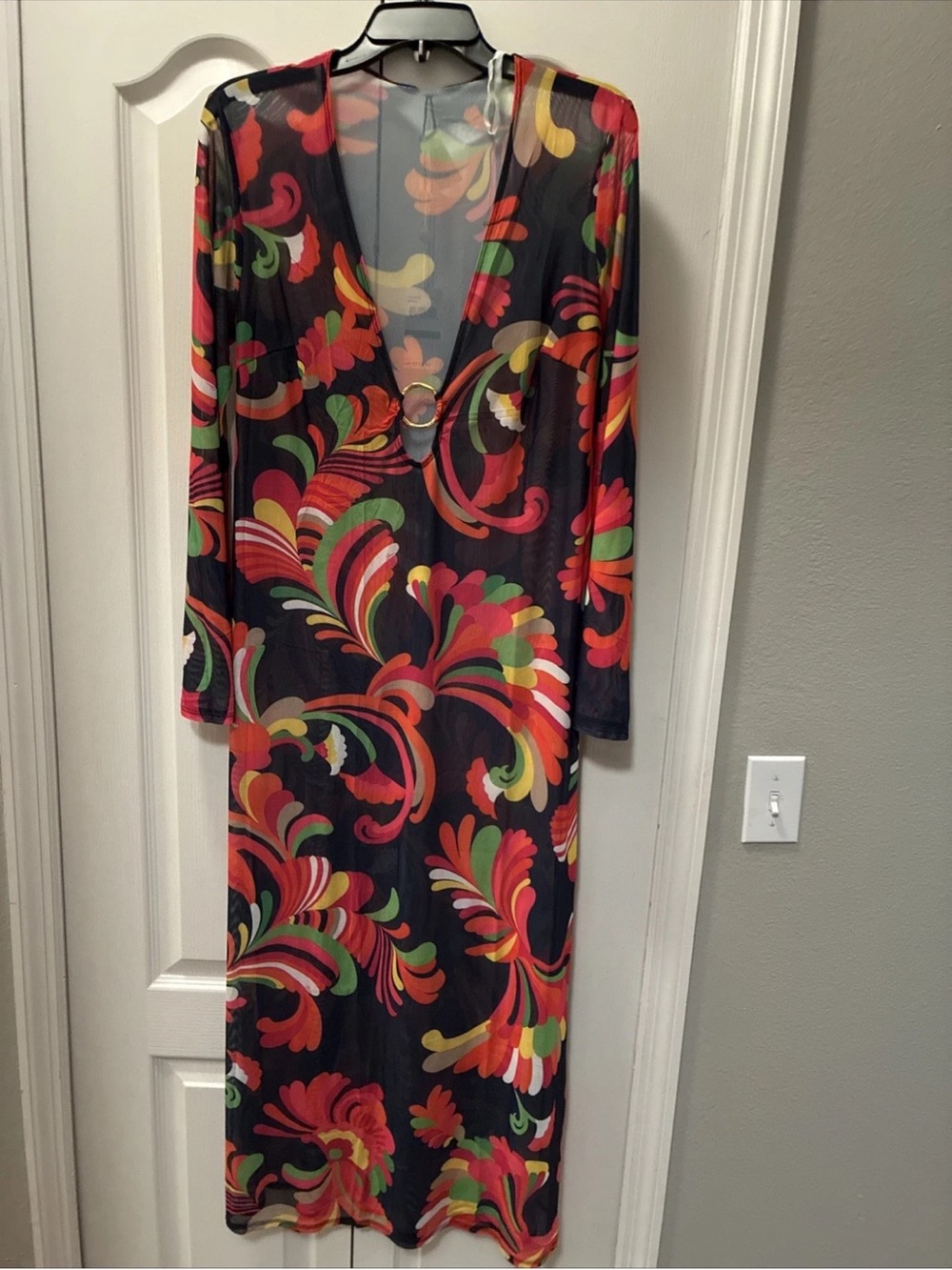 Trina turk mesh dress swim suit cover size small
